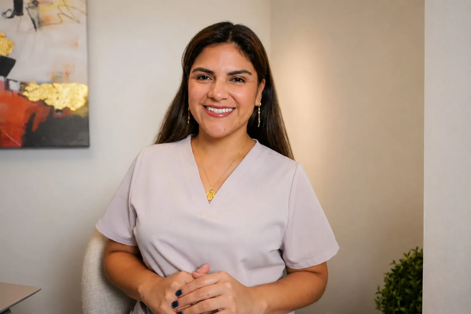 Malu, the certified esthetician behind AGA Beauty, in her Burnaby studio